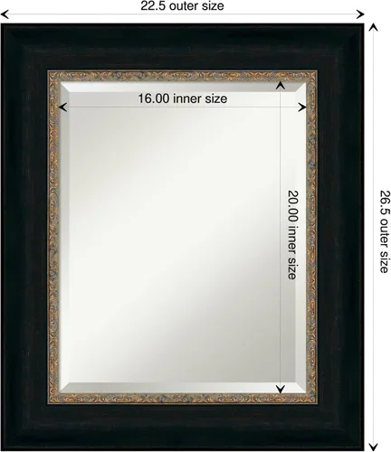 Vista 4 de Amanti Art Espejo de baño de bronce para sobre el fregadero, espejo rectangular de bronce Paragon de 27 x 23 pulgadas, marco tradicional pequeño, se