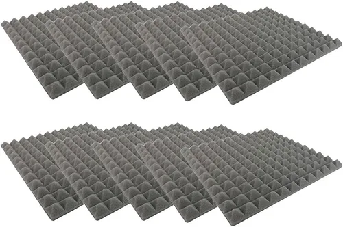 Vista 5 de VALINK Paneles acústicos, 10 unidades de espuma insonorizada de estudio de espuma acústica panel de tratamiento de absorción de sonido Blanco