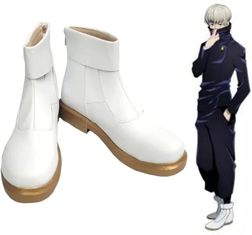 Vista 2 de Kvikci Zapatos unisex de Halloween para cosplay de anime, zapatos rojos, botas blancas