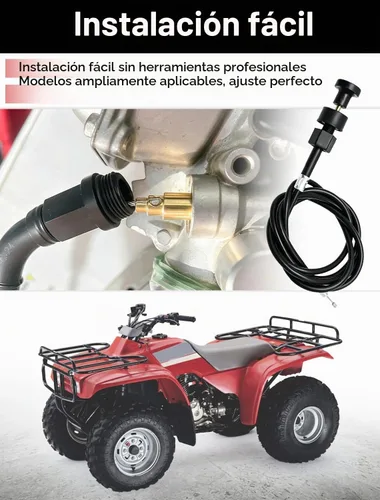 Vista 5 de Kit de cable de estrangulador de carburador y émbolo de válvula de arranque compatible con Honda TRX500 Foreman Rubicon 500 Cable de estrangulador