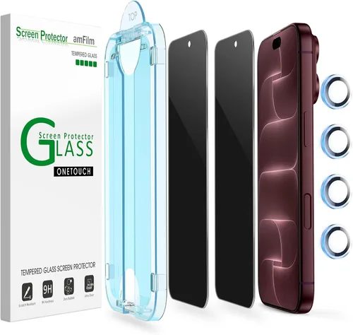 Vista 8 de amFilm Protector de pantalla OneTouch Privacy para iPhone Air 17 de 6.5'' + Protector de lente de cámara Instalación con alineación automática