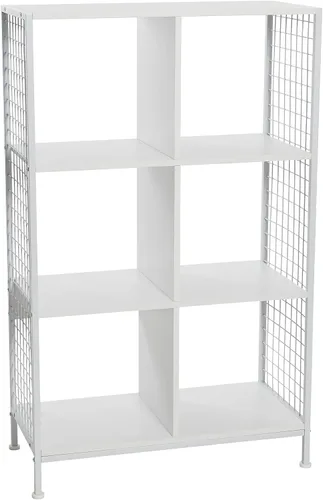 Vista 13 de Household Essentials Estantería de madera y hierro de nogal de mediados de siglo