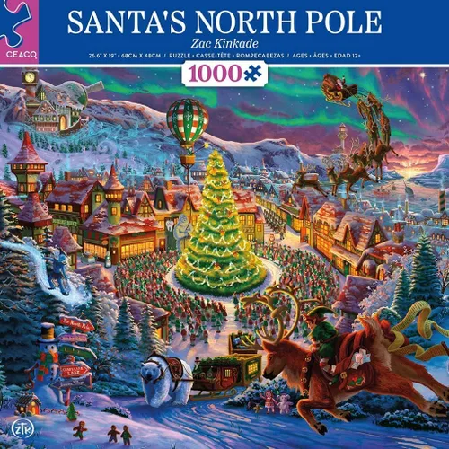 Vista 3 de Ceaco - Zac Kinkade - Navidad clásica - Polo Norte de Santa - Rompecabezas de 1000 piezas