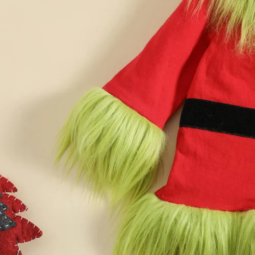 Vista 5 de Amnnchya Disfraz de Navidad para niños, lindo elfo de dibujos animados, manga larga, conjunto de tops y pantalones para fiesta de niños pequeños