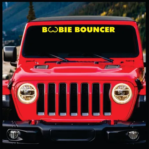 Vista 11 de Sticker Connection Banner para parabrisas Boobie Bouncer Divertida calcomanía troquelada para Jeep Wrangler, calcomanía de parachoques
