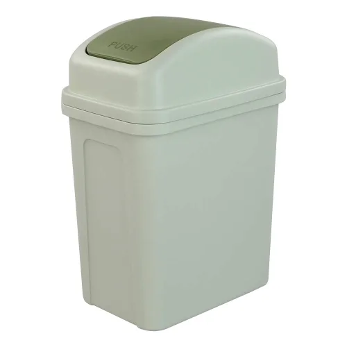 Vista 8 de Asking - Bote de basura pequeño de 4.5 galones con tapa abatible, paquete de 3, color negro Cubo de basura de plástico con tapa giratoria, mango