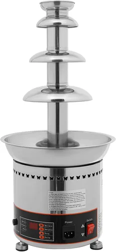 Vista 3 de Fuente de fondue de chocolate de 4 niveles, calentador eléctrico de acero inoxidable para derretir chocolate, máquina de fusión calentada, capacidad
