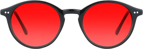 Vista 37 de TIJN Gafas de bloqueo de luz azul para hombres y mujeres, gafas de montura redonda gruesa vintage