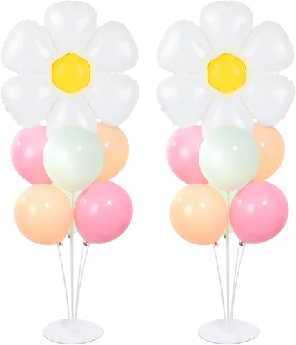 Vista 8 de Kit de soporte para globos de fiesta de fútbol 2 juegos con 2 globos de rugby de aluminio tipo bola, centro de mesa temático de fútbol para mesas