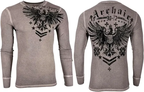 Vista 10 de Xtreme Couture by Affliction - Camisa térmica de manga larga para hombre Negro (Lluvia)