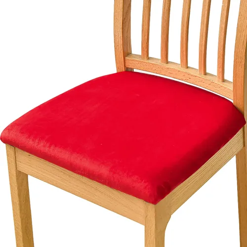 Vista 22 de Fundas elásticas de terciopelo para asiento de silla de comedor, 2 piezas, fundas protectoras de asiento suaves para sillas de comedor, fundas Negro