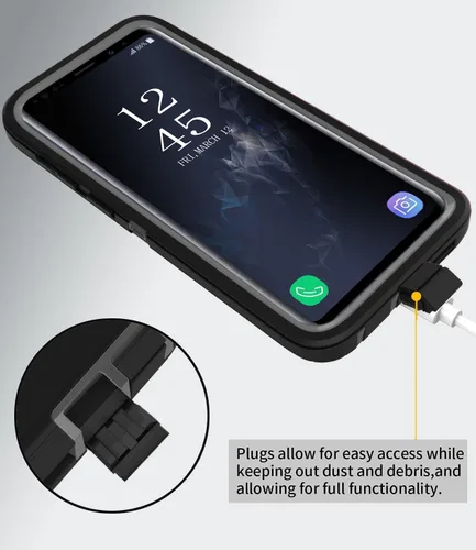 Vista 5 de Funda protectora resistente para Samsung Galaxy S9, a prueba de golpes, resistente a las caídas, Galaxy S9 Csae, 5.8 pulgadas (negro/gris)