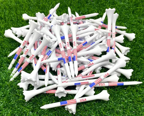 Vista 8 de NorthPointe USA American Flag 3 ¼” Plastic Golf Tees - 100 Patriotic Golf Tees Plastic in Bulk