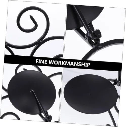 Vista 6 de IMIKEYA Candelabros colgantes para pared, candelabros de hierro, decoración elegante, acabado negro
