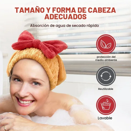 Vista 2 de Toalla de Envoltura de Cabello Superabsorbente para Cabello Húmedo, Nueva Toalla de Microfibra para Cabello 2026, Toallas de Cabello de Secado