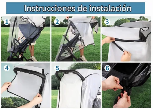 Vista 8 de Funda transparente para cochecito de bebé, mantiene al bebé seco