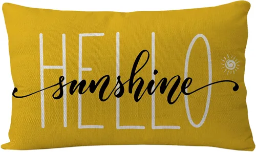 Vista 6 de 7COLORROOM Hello Sunshine - Funda de almohada lumbar verde de verano, fundas de almohada decorativas para sofá, patio, 12 x 20 pulgadas (verde)