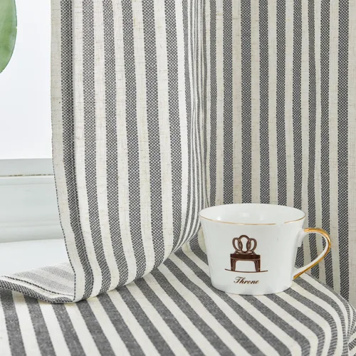 Vista 15 de jinchan Linen Blackout Curtains Back Tab 96 Inch 2 Panels Striped Blue Blue Stripe Lined