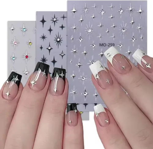 Vista 36 de 5 hojas de calcomanías de arte de uñas de mariposa, 3D coloridas mariposas, suministros de arte de uñas, mariposas, flores, calcomanías Con