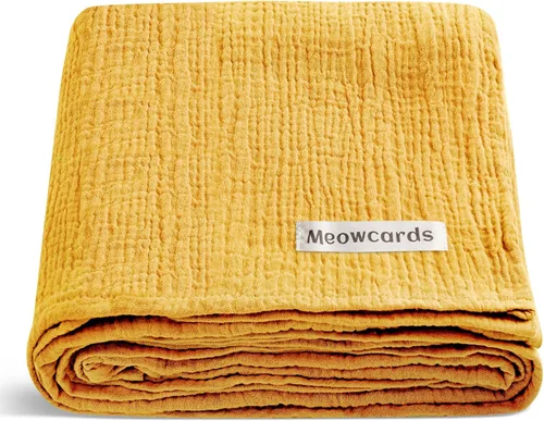Vista 31 de meowcards Mantas de muselina para envolver al bebé, esenciales unisex para bebés niños y niñas, tamaño grande 47 x 47 pulgadas, mantas de recepción
