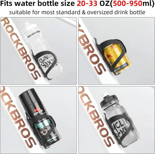 Vista 5 de ROCKBROS Portabidón para botella de agua para bicicleta, color negro