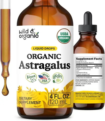 Vista 14 de Gotas de extracto de astrágalo orgánico USDA - Suplemento de apoyo