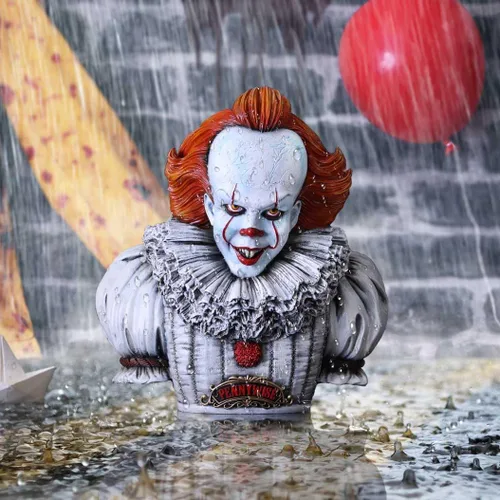 Vista 8 de Nemesis Now Busto Pennywise con licencia oficial de IT Capítulo 2, blanco, 11.8 in