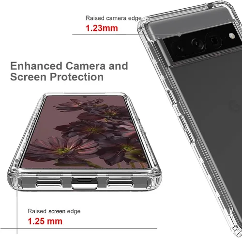 Vista 3 de Funda para Google Pixel 6A, funda a prueba de golpes con protector de pantalla para Google Pixel 6A 5G G1AZG GX7AS GB62Z GB17L, color negro