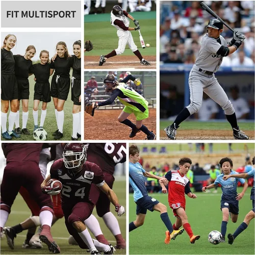 Vista 7 de GRAPMKTG Paquete de 3 calcetines de fútbol, béisbol, sóftbol para jóvenes, mujeres y hombres, calcetines de fútbol hasta la rodilla para niños