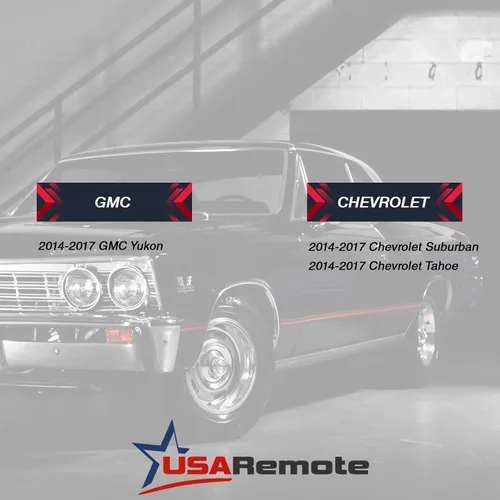 Vista 5 de Carcasa de llave inteligente con llavero de entrada sin llave compatible con 2014 2015 2016 2017 Chevy Tahoe Suburban / GMC Yukon (HYQ1AA)