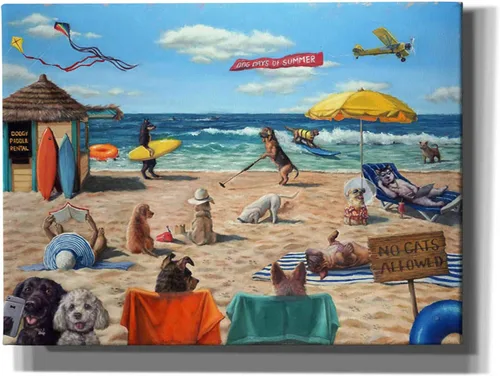Vista 5 de Epic Graffiti 'Dog Beach' de Lucia Heffernan, arte de pared en lienzo, 16 x 12 pulgadas