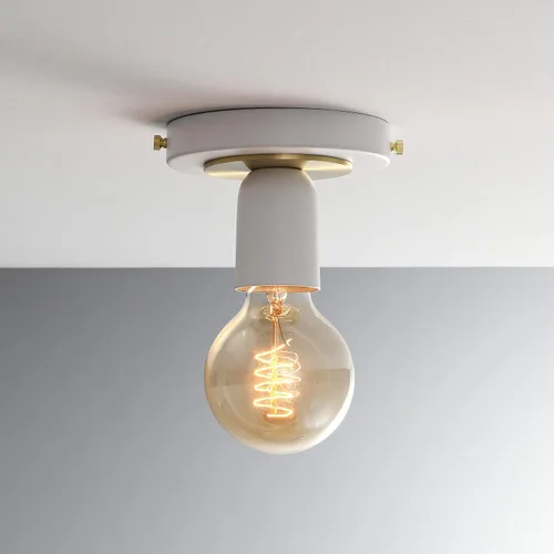 Vista 4 de BRIGHTTIA Luna Uno - Aplique de pared de 1 luz, accesorio industrial moderno de mediados de siglo para pared y techo, lámpara minimalista para baño