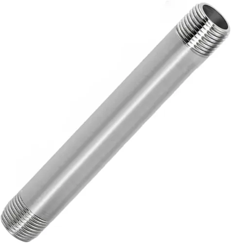 Vista 12 de Accesorio de tubo de acero inoxidable 1/2" NPT macho x 1/2" NPT hembra rosca boquilla tubo fundido de 2" (50mm) de longitud 2 piezas