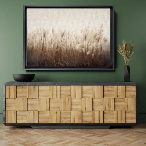 Vista 2 de Boho Elegance Pampas Grass Wall Art - Summer Field Print, Wheat Print, Nature-Inspired Gift with Dried Grass Vibes
