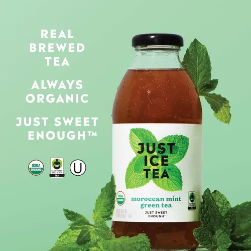 Vista 4 de Eat The Change Just Ice Tea - Té verde orgánico de menta marroquí, Kosher, 16 onzas líquidas (paquete de 12)