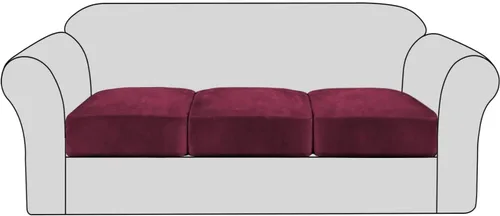 Vista 26 de Fundas de cojín elásticas de terciopelo para sofá, fundas de cojín de felpa suave, protector de muebles, funda de cojín antideslizante con parte