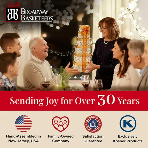 Vista 6 de Broadway Basketeers Gourmet - Torre de regalo con un surtido de chocolate, aperitivos, dulces, galletas y tuercas