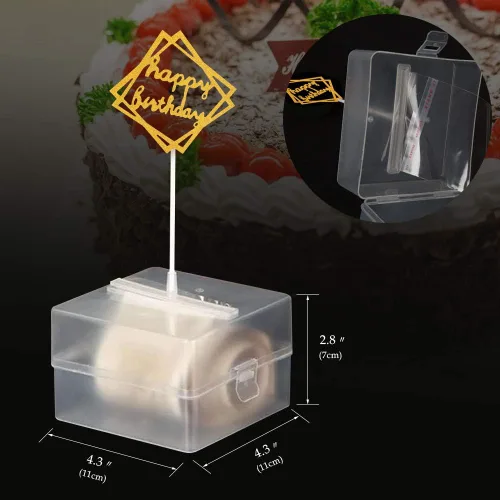 Vista 6 de Kit de extracción de dinero, caja de dinero de cumpleaños con 1 adorno para pastel de cumpleaños y 20 bolsas transparentes conectadas, decoración