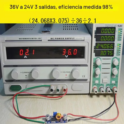 Vista 5 de 3PCS DC-DC Buck Convertidor XL4015 Módulo reductor Max 5A 75W Ajustable 4-38V a 1.25-36V Fuente de alimentación Módulo regulador de voltaje de alta
