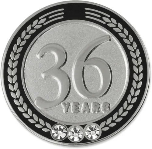 Vista 36 de PinMart Years of Service Award Employee Recognition Gift Pin de solapa - Negro