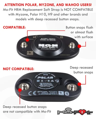 Vista 3 de Reemplazo de correa suave para monitor de frecuencia cardíaca Reemplazo universal para Mo-Fit, la mayoría de los transmisores Garmin, Wahoo Tickr