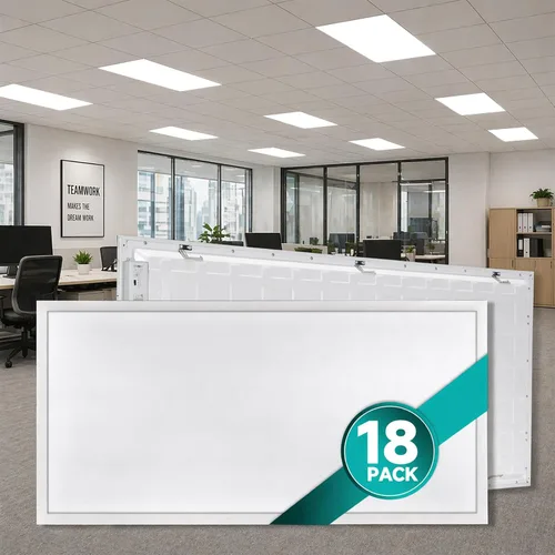 Vista 8 de Luz de panel plano LED de 1 x 4, 5000 K, 4000 K, 3000 K, 1 x 4, lámpara de techo LED Troffer Drop, 0-10 V regulable, 100-277 V, certificación ETL