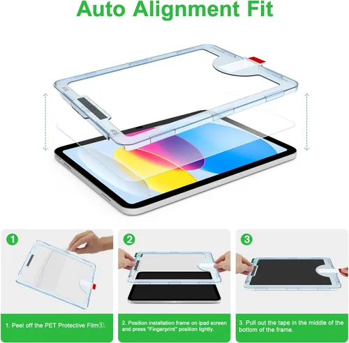 Vista 2 de Bioton - Protector de pantalla para iPad A16 de 11ª/10ª generación (2025/2022) Nano-Texture Glass, Auto Alignment Kit, Tempered Glass, Touch like