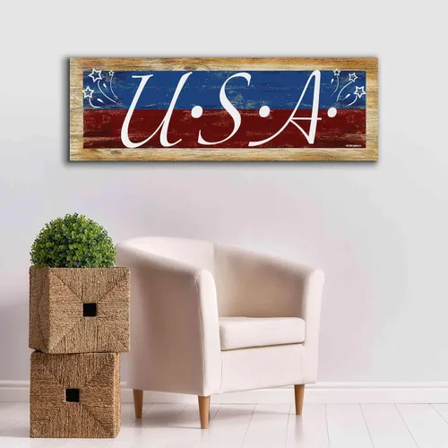 Vista 7 de Epic Graffiti 'USA' de Ed Wargo, lienzo de arte de pared Giclée, 60 x 20 pulgadas