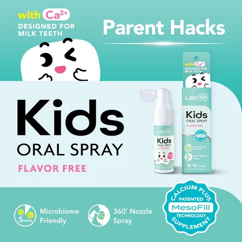 Vista 2 de LAB52 - Spray oral para niños, ayuda de pasta de dientes para cuidado bucal diario y aliento fresco, aprobado por niños sin flúor para recién