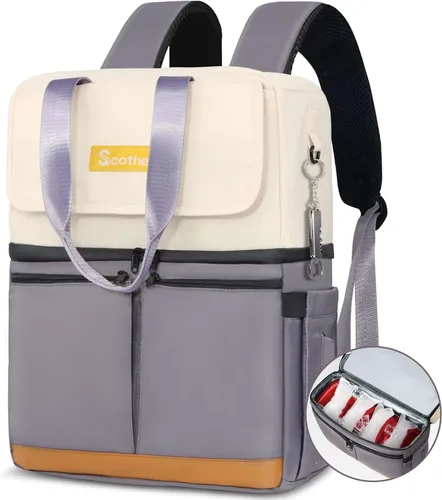 Vista 17 de Scothen Mochila Enfriadora con Doble Cubierta y 12 Paquetes de Hielo - Mantiene 36 Latas Frías por Hasta 24 Horas - Mochila Enfriadora Aislada