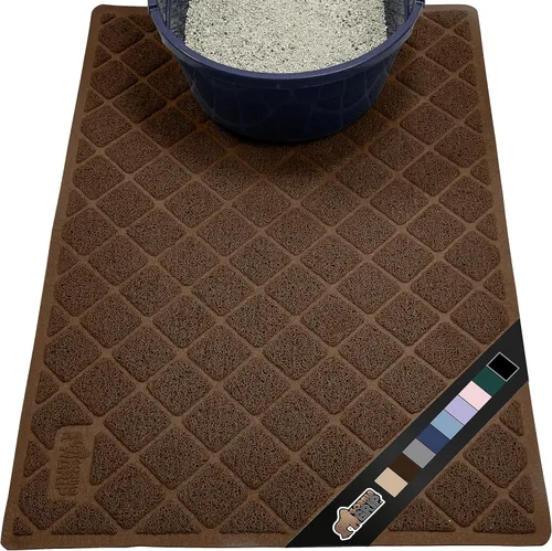 Vista 29 de GORILLA GRIP Tapete para caja de arena para gatos, resistente al agua, respaldo texturizado, fácil de limpiar, menos residuos y suelos limpios, 17 x