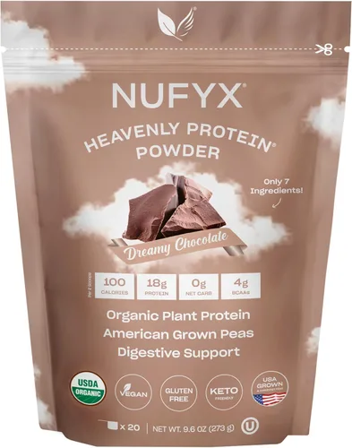 Vista 18 de NUFYX® Proteína en polvo de propiedad familiar, a base de plantas orgánicas, hecha con guisantes 100% cultivados en Estados Unidos, 0.71 onzas