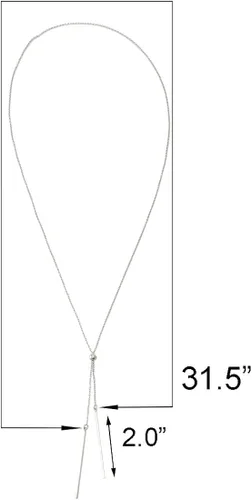 Vista 5 de Collar largo Lariatneck con forma de Y y caída ajustable para mujer