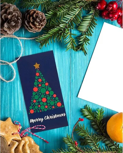 Vista 3 de Tarjetas de Navidad con sujetador para dinero y sobres, Árboles navideños